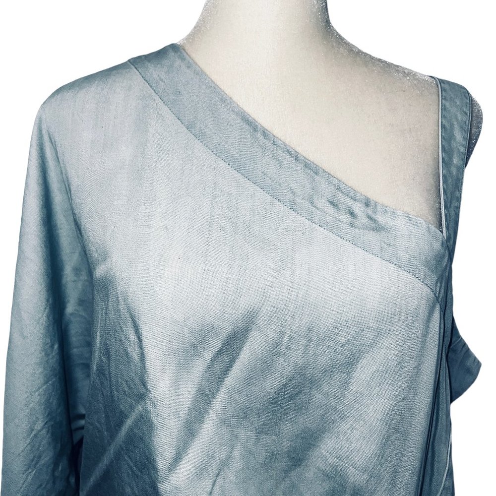 LN HOLDING HORSES for Anthropologie Maddie One Shoulder Light Blue Top S… - Picture 6 of 12